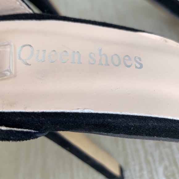 QUEEN SHOES BLACK CLEAR HEELS SIZE 12 - Picture 3 of 10